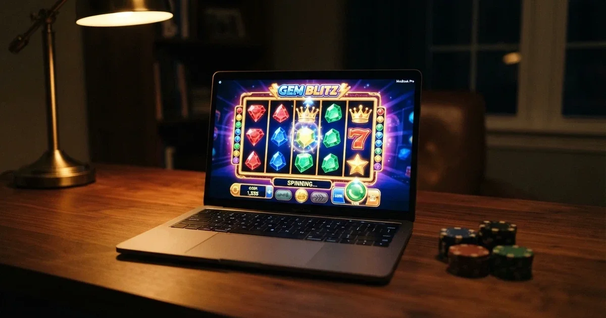 Online casino s nabídkou free spinů na obrazovce počítače