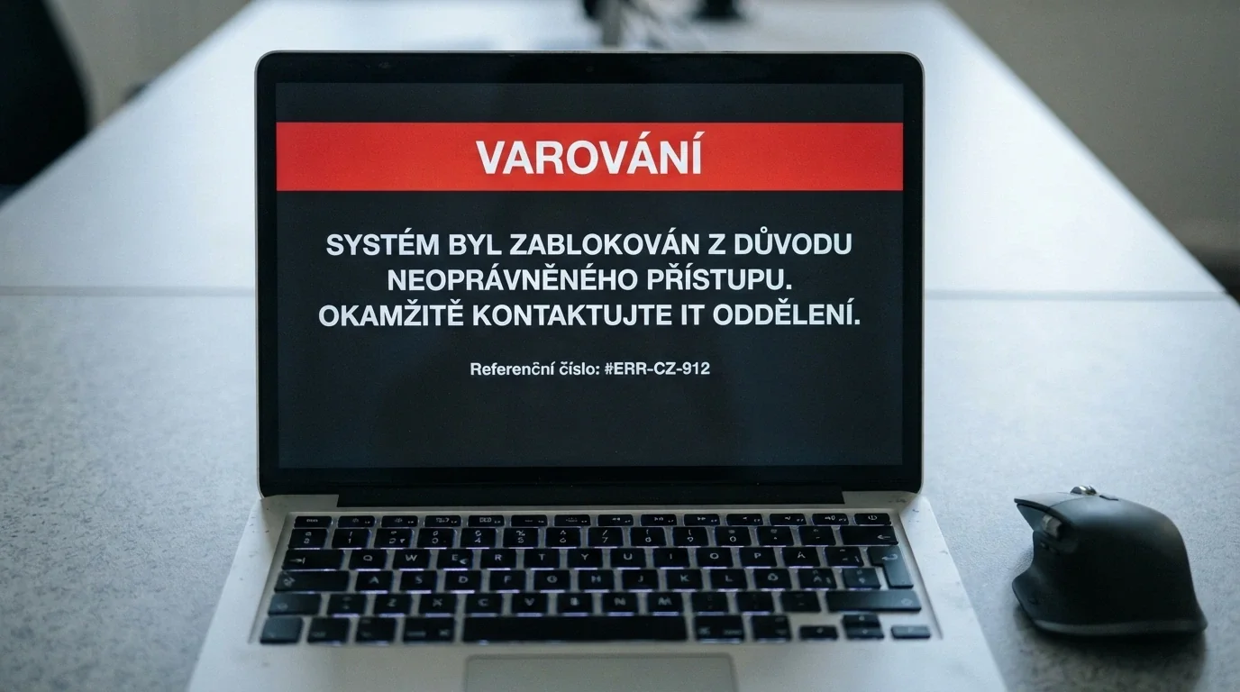 Obrazovka počítače s výstražným upozorněním „Stránka je na Seznamu nepovolených internetových her“