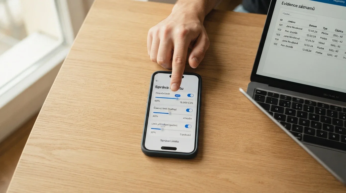 Úřední dokument s razítkem Ministerstva financí ČR, vedle symboly Panic Button a RVO