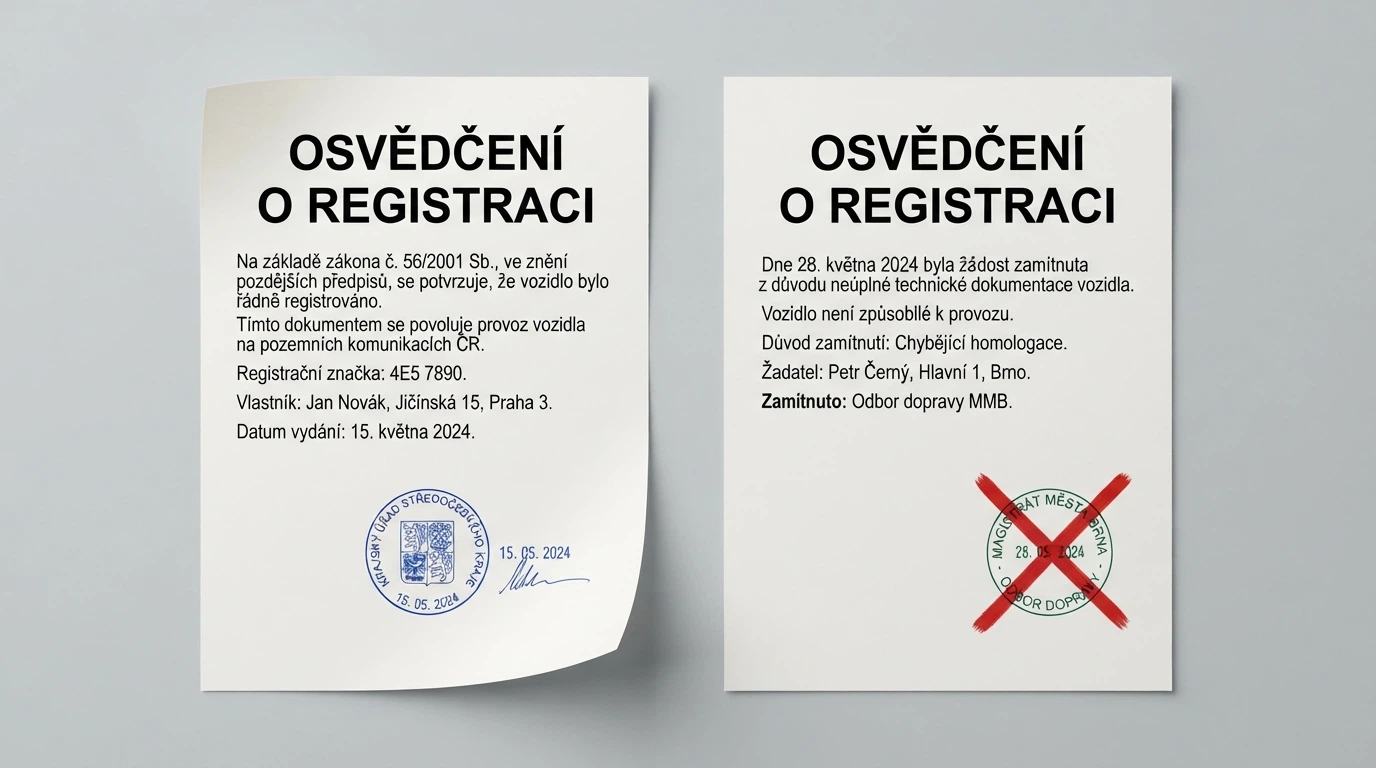 Dvě vedle sebe položené licenční listiny — nalevo dokument s razítkem MF ČR, napravo razítko Curaçao eGaming s varovným přeškrtnutím