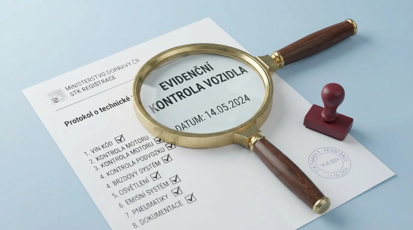 Lupa nad dokumentem s logy MF ČR a nápisem „Rejstřík držitelů licencí“, vedle seznam s odškrtnutými položkami