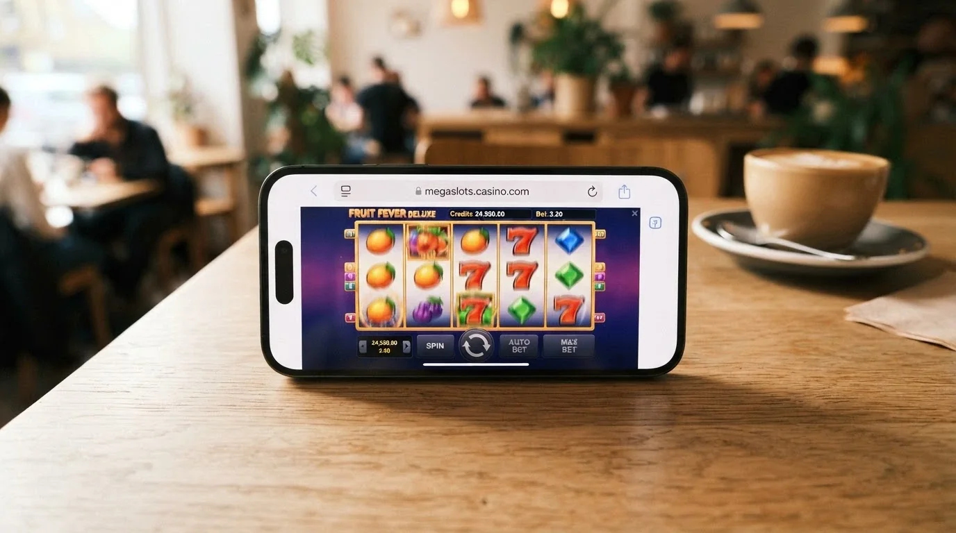 Telefon zobrazující casino hru v prohlížeči, vedle něj ikona zámku a nápis HTML5