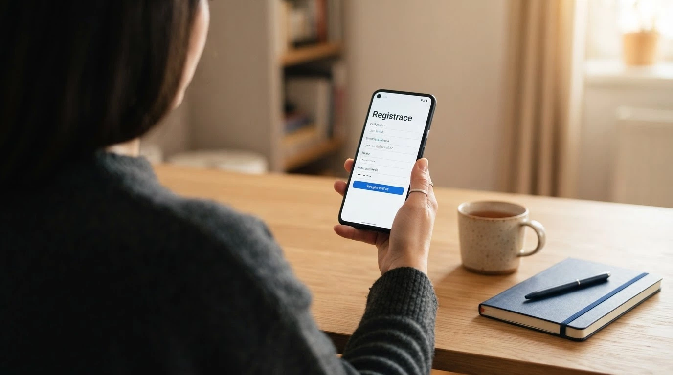 Registrační formulář českého online casina s ověřením totožnosti