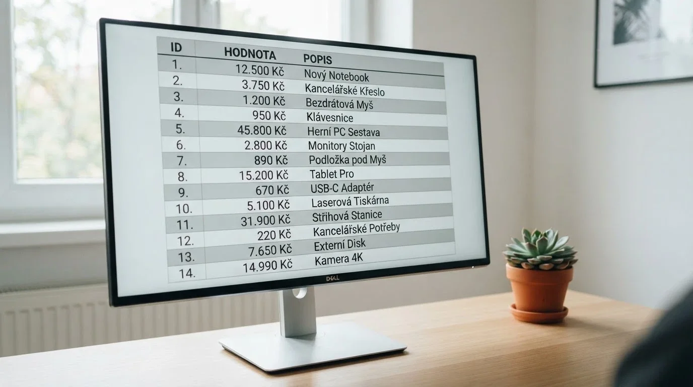 Přehledná tabulka na monitoru, kde každý řádek nese logo operátora a číselné hodnoty bonusu