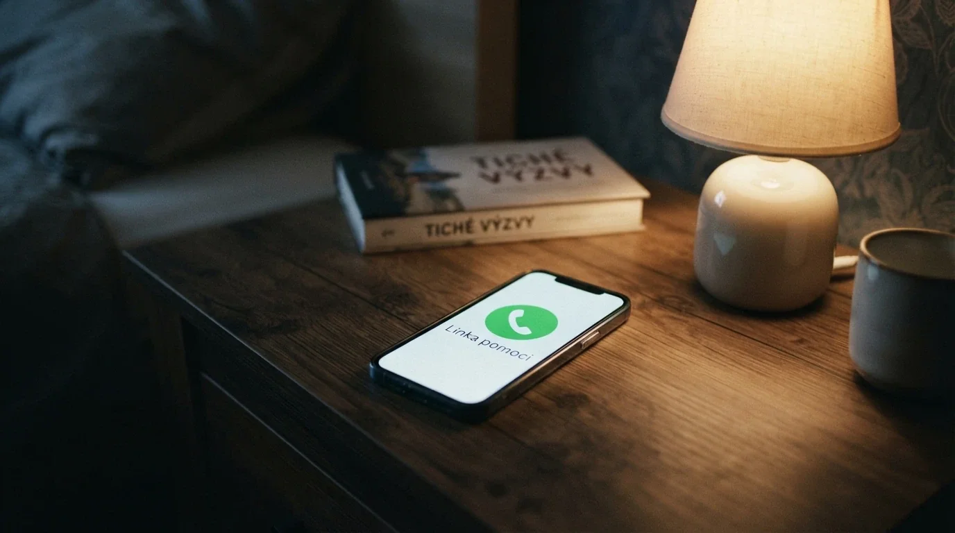 Telefonní sluchátko na pozadí loga linky pomoci pro hráče hazardních her