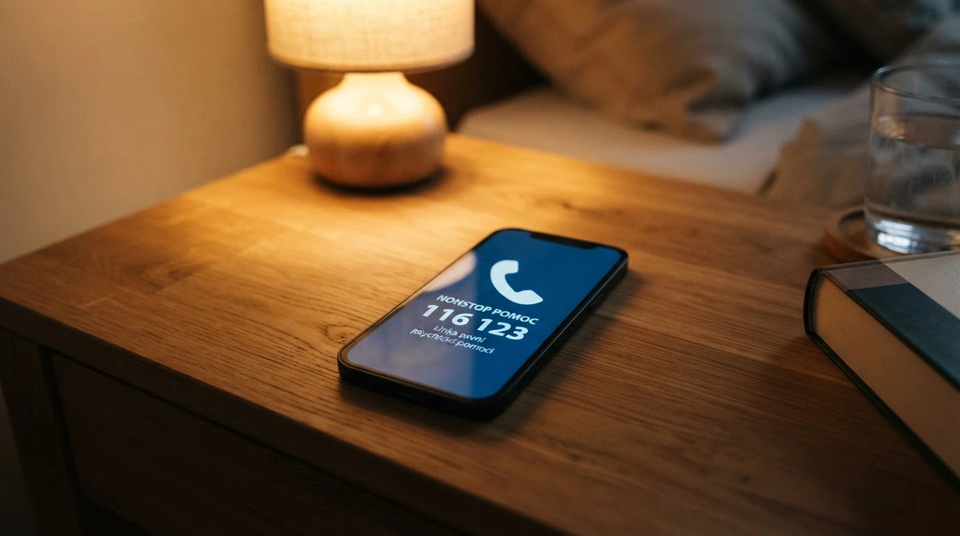Telefon s otevřeným číslem Linky pomoci a vedle něj logo projektu Zodpovědné hraní