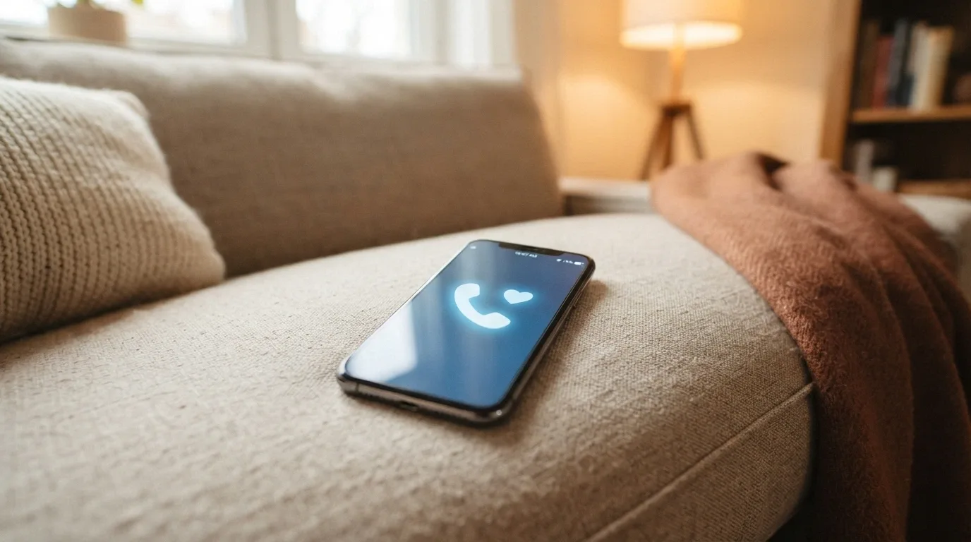 Telefon s vytočenou linkou pomoci na displeji — nonstop pomoc pro hráče